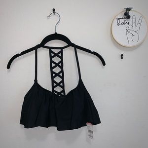 ⋆ black flowy bikini top ⋆